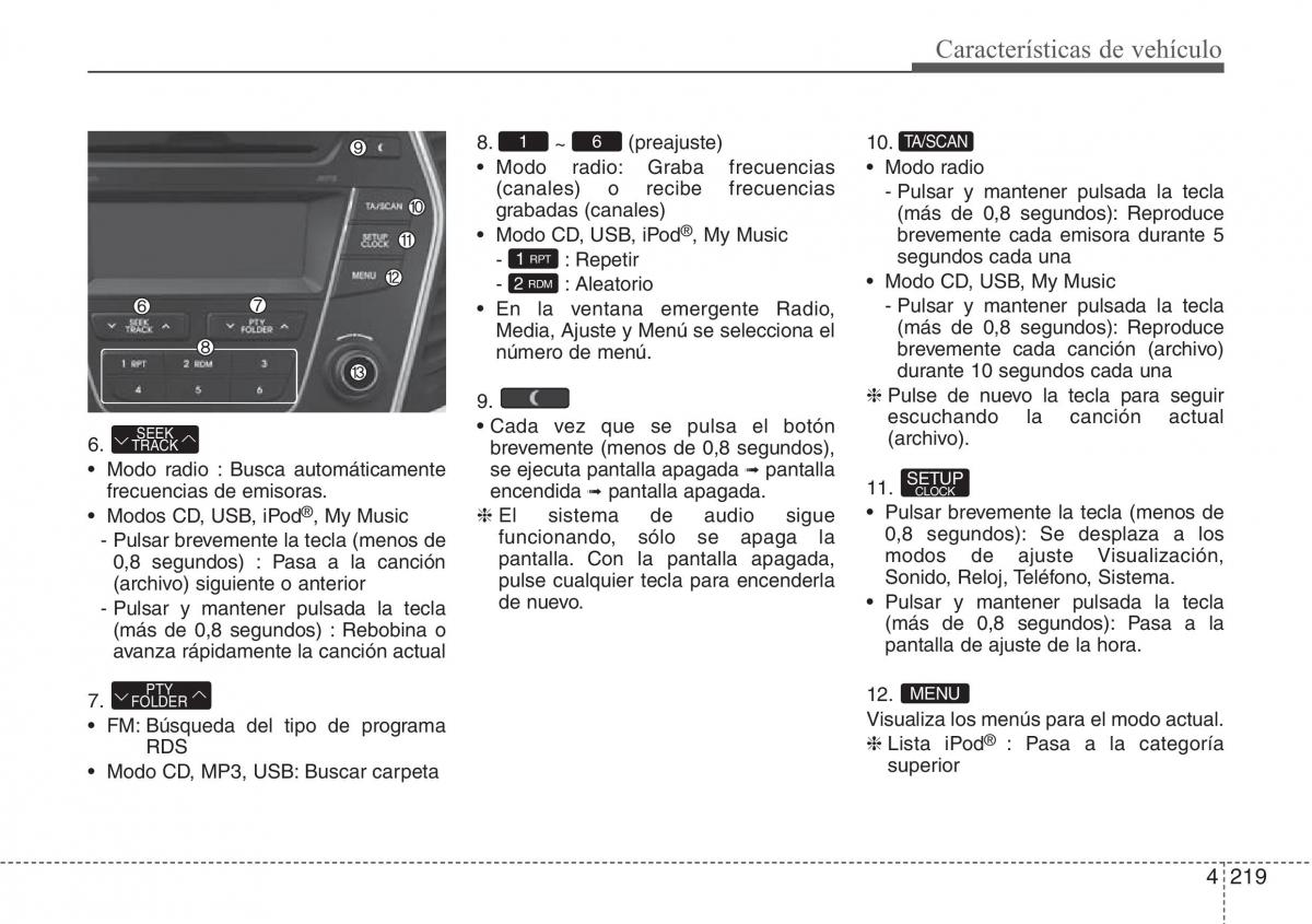 Hyundai Santa Fe III 3 manual del propietario / page 316