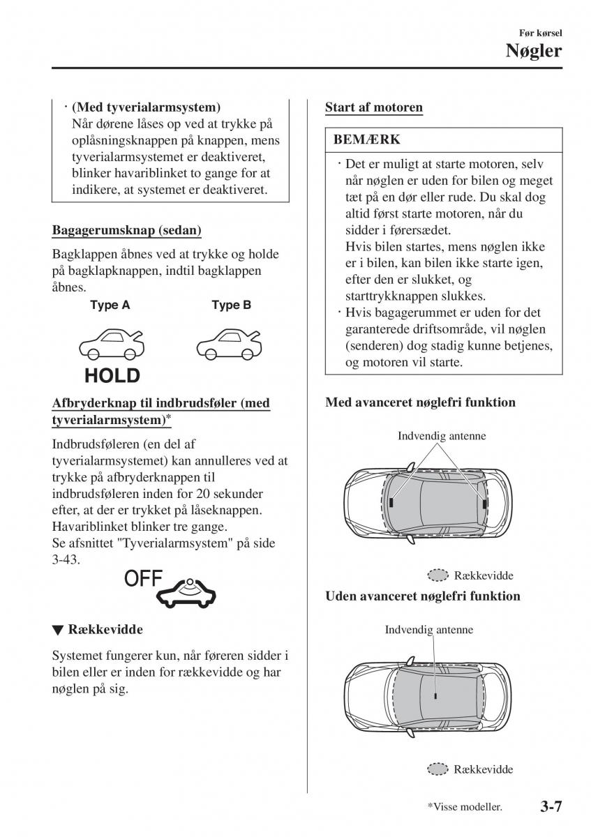 Mazda 2 Demio Bilens instruktionsbog / page 84