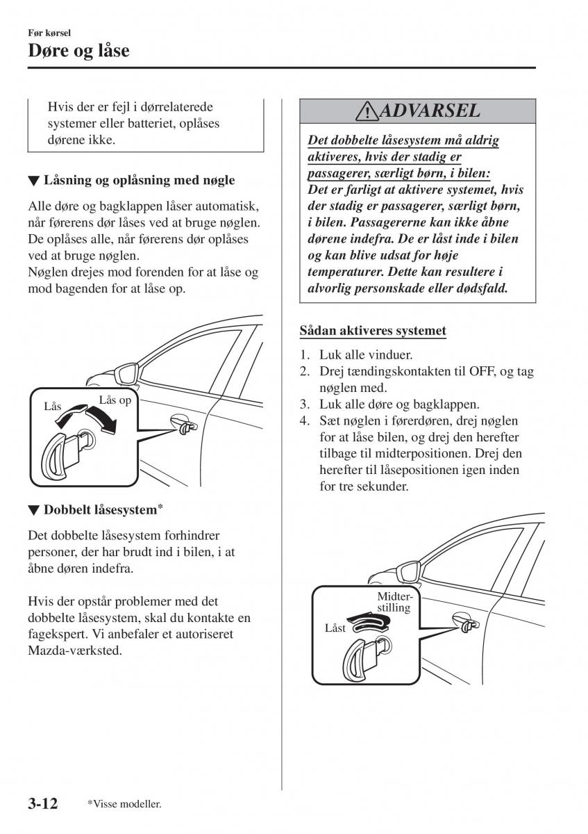 Mazda 2 Demio Bilens instruktionsbog / page 89