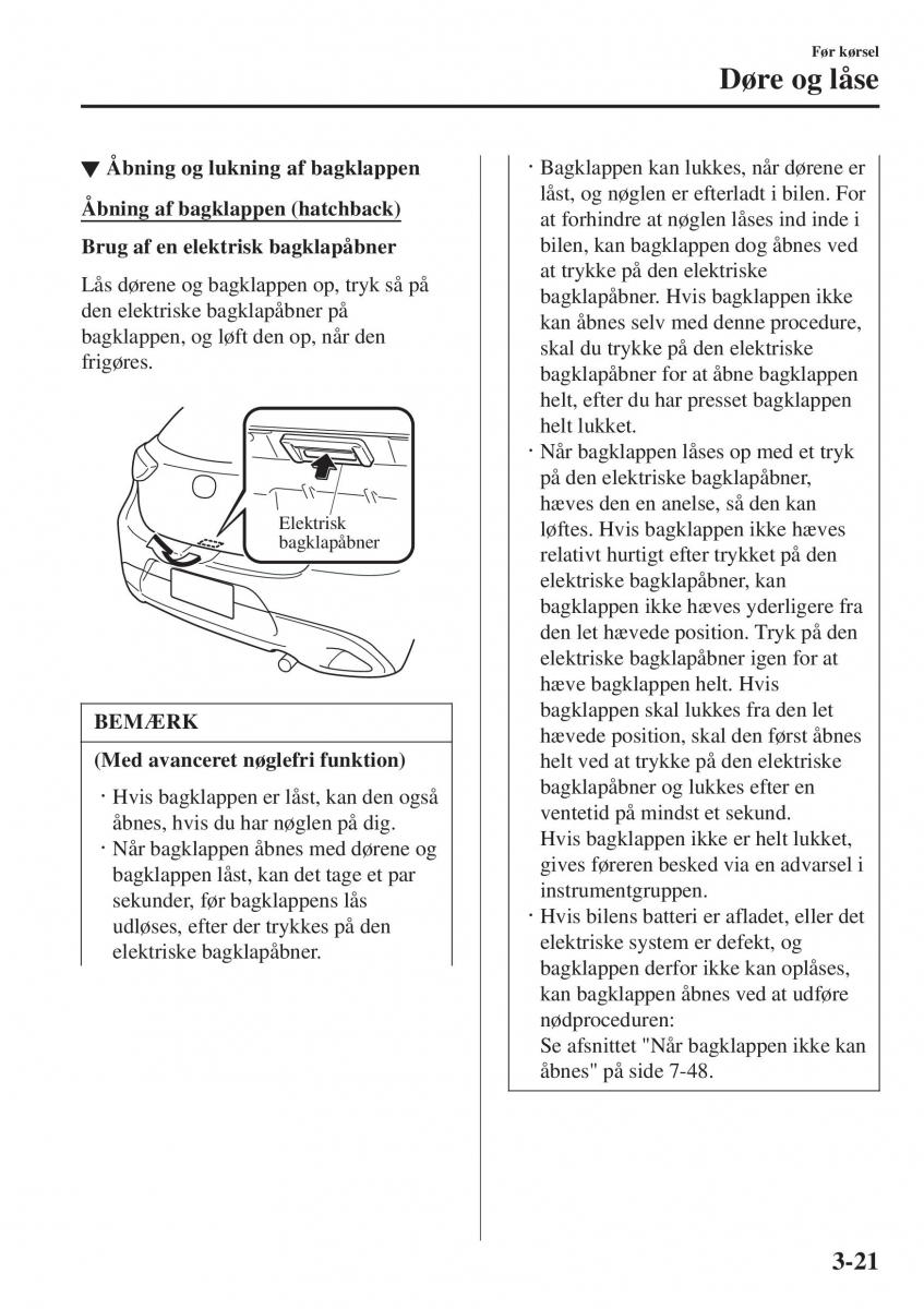 Mazda 2 Demio Bilens instruktionsbog / page 98