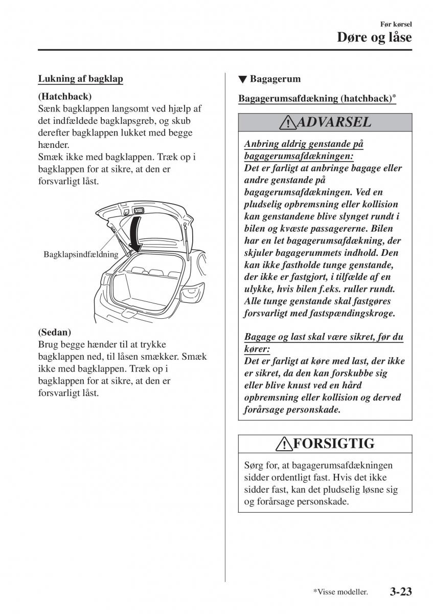 Mazda 2 Demio Bilens instruktionsbog / page 100