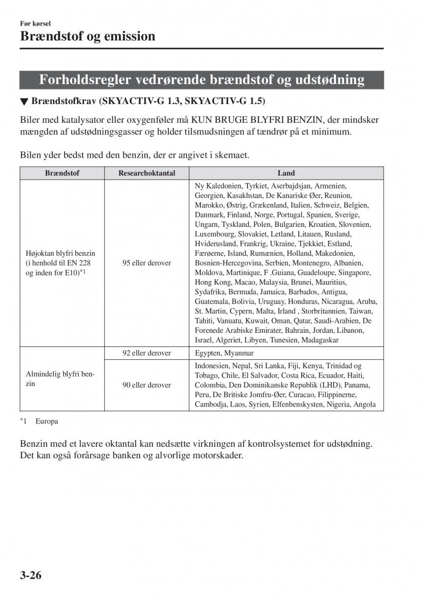 Mazda 2 Demio Bilens instruktionsbog / page 103