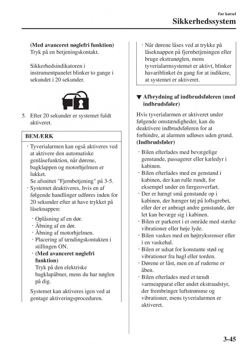 Mazda 2 Demio Bilens instruktionsbog / page 122