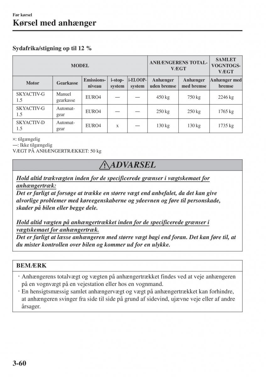 Mazda 2 Demio Bilens instruktionsbog / page 137