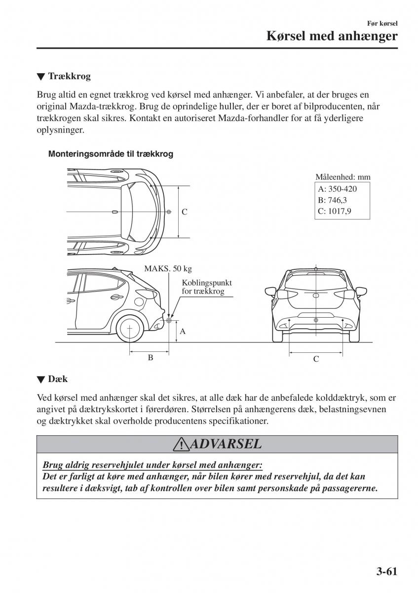 Mazda 2 Demio Bilens instruktionsbog / page 138