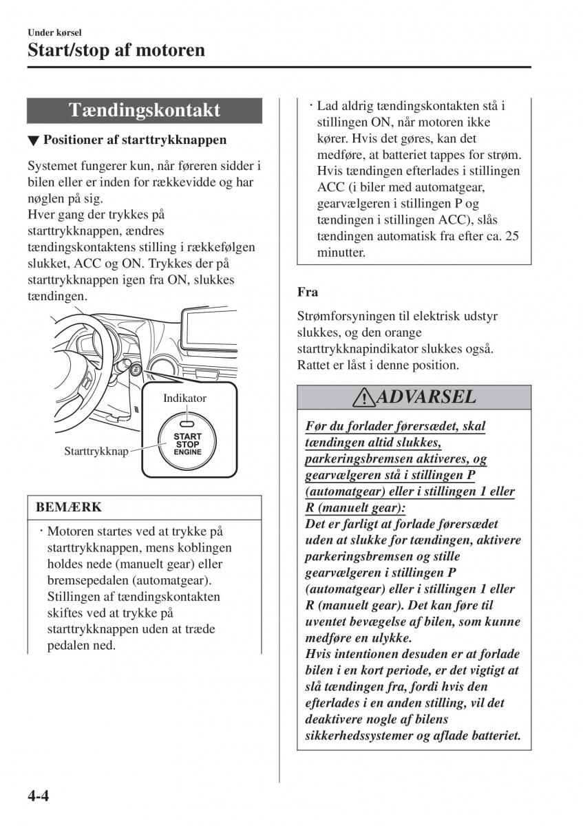 Mazda 2 Demio Bilens instruktionsbog / page 145