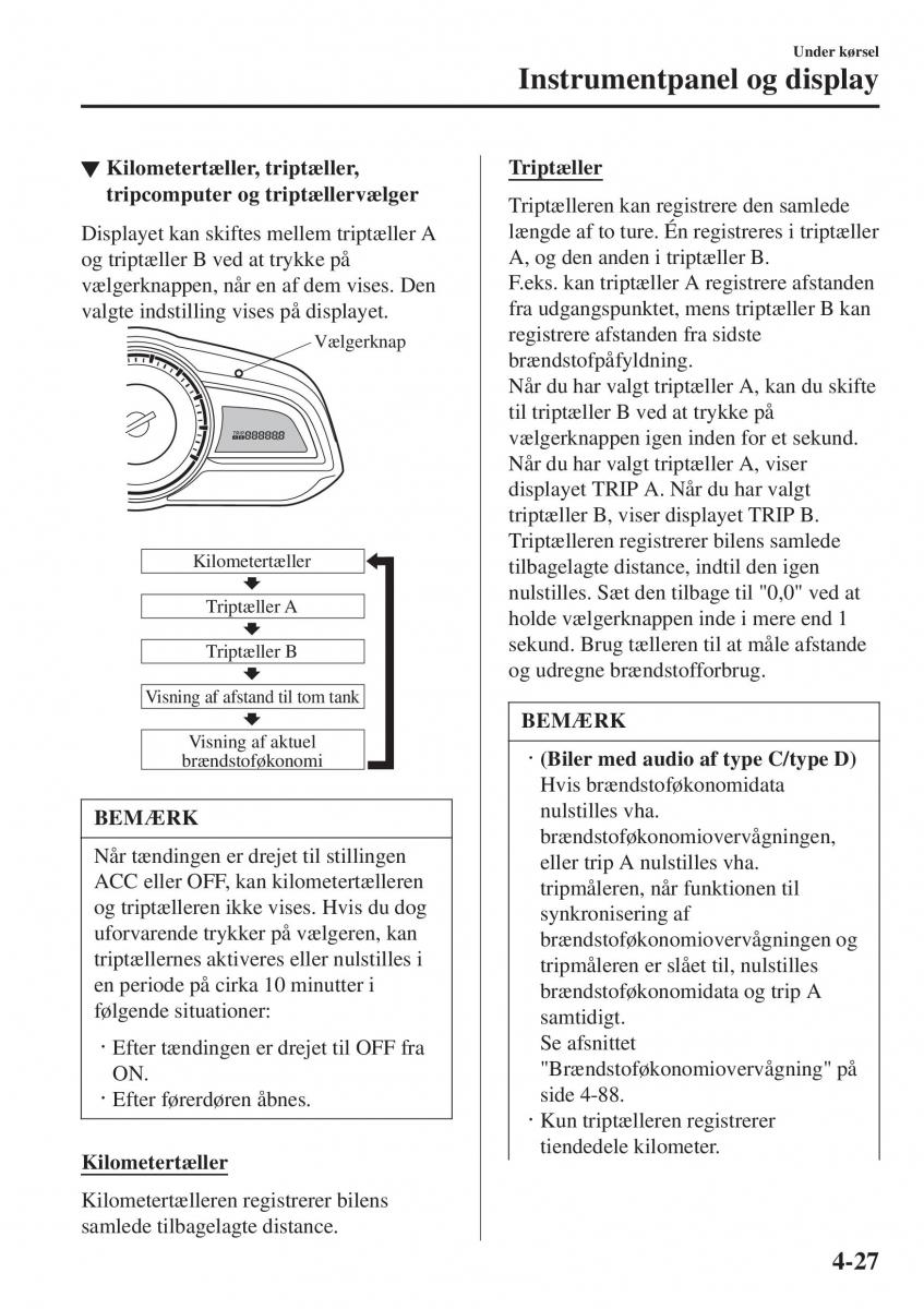 Mazda 2 Demio Bilens instruktionsbog / page 168