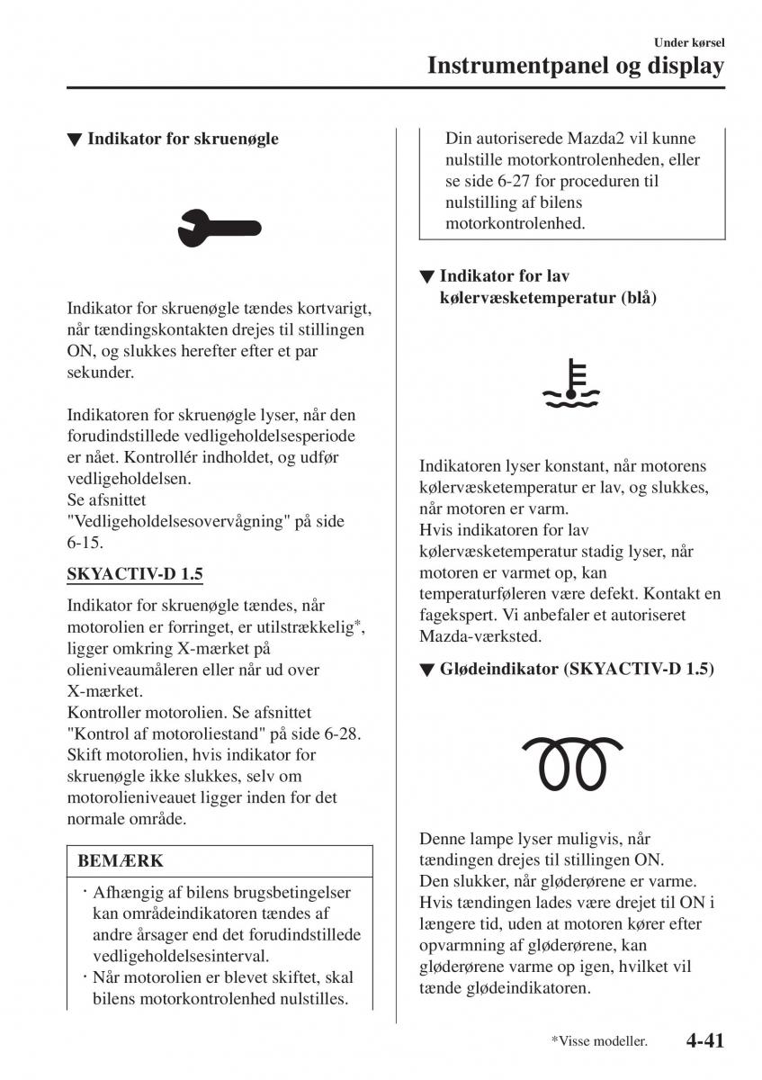 Mazda 2 Demio Bilens instruktionsbog / page 182