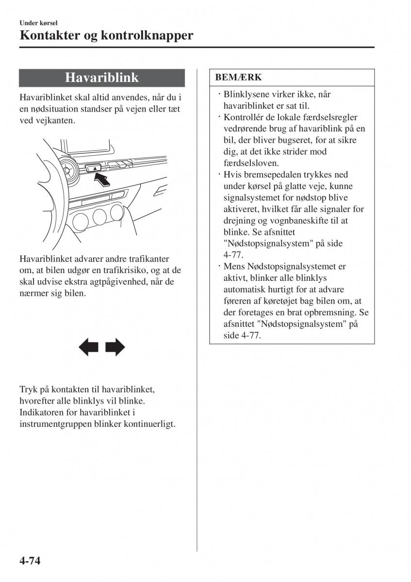 Mazda 2 Demio Bilens instruktionsbog / page 215