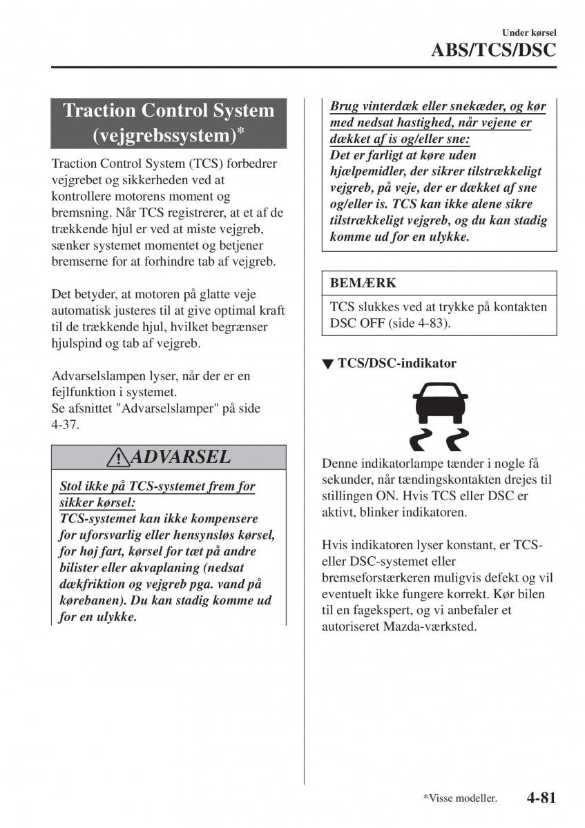 Mazda 2 Demio Bilens instruktionsbog / page 222