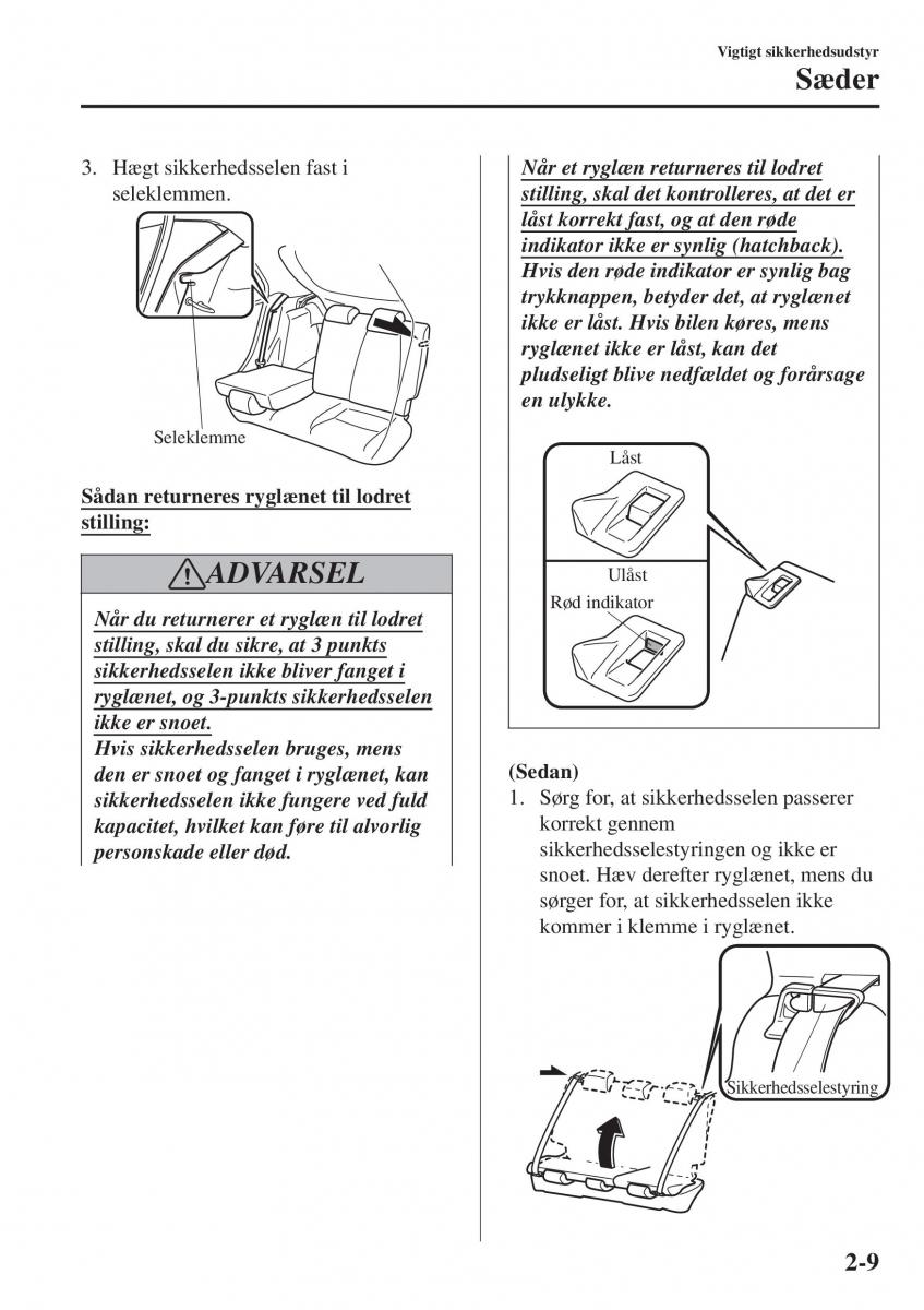 Mazda 2 Demio Bilens instruktionsbog / page 30