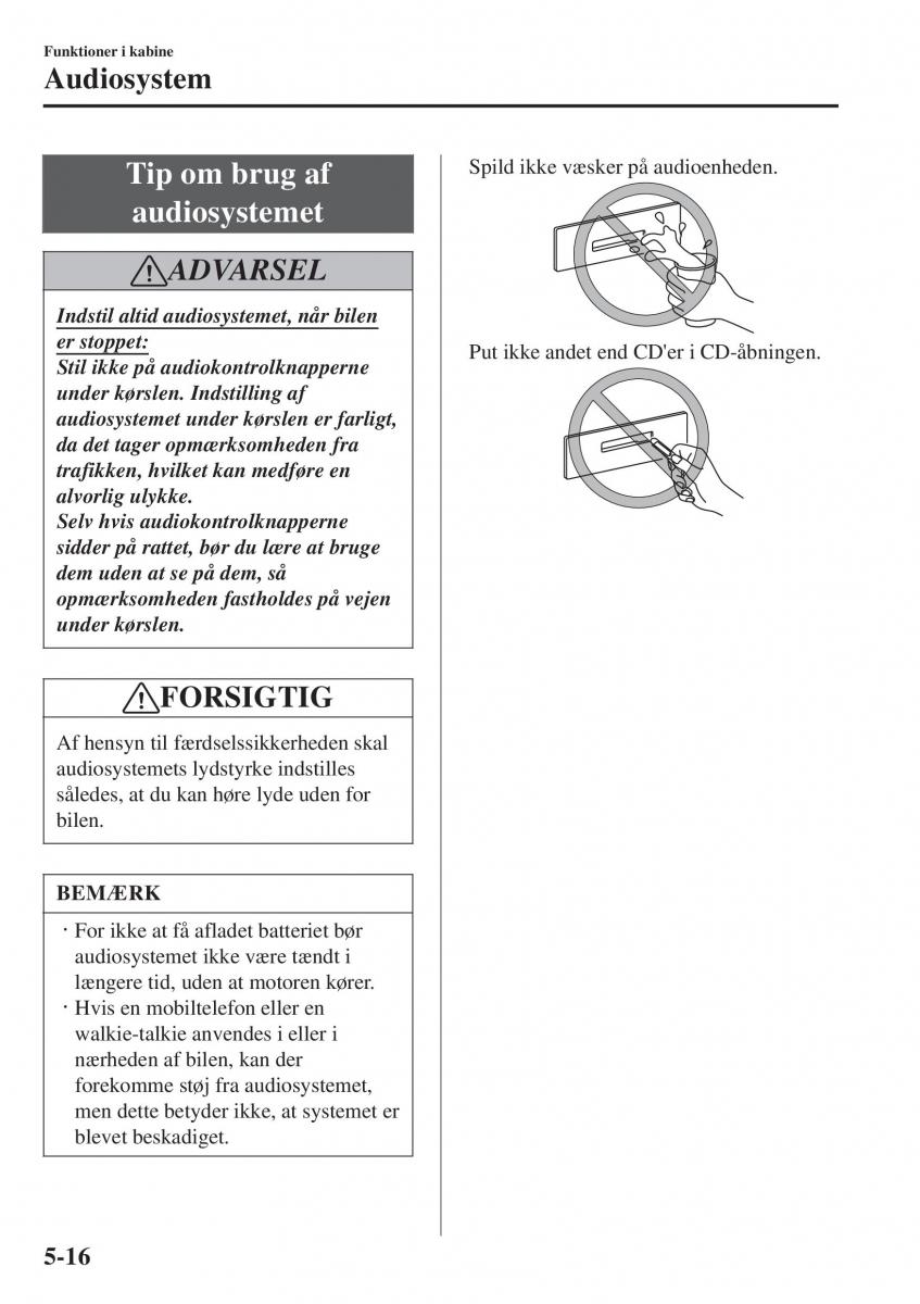 Mazda 2 Demio Bilens instruktionsbog / page 311