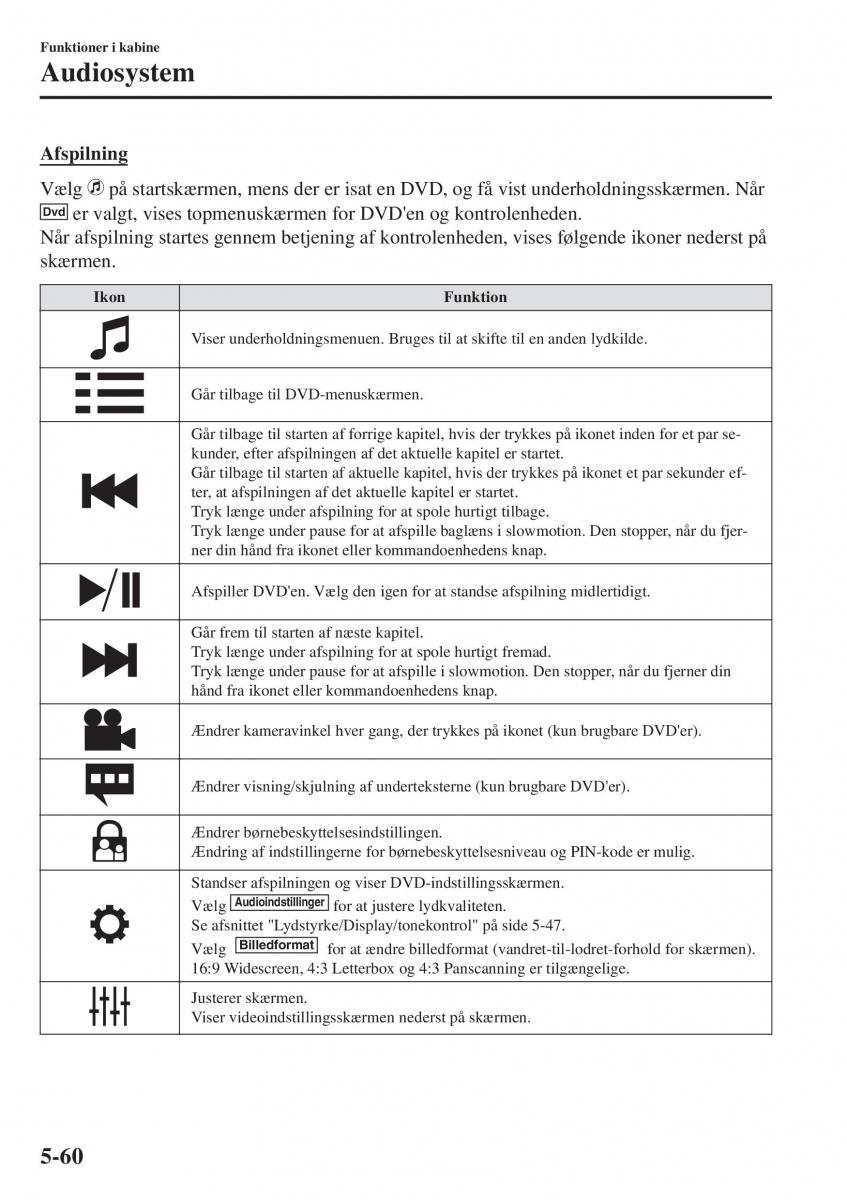 Mazda 2 Demio Bilens instruktionsbog / page 355