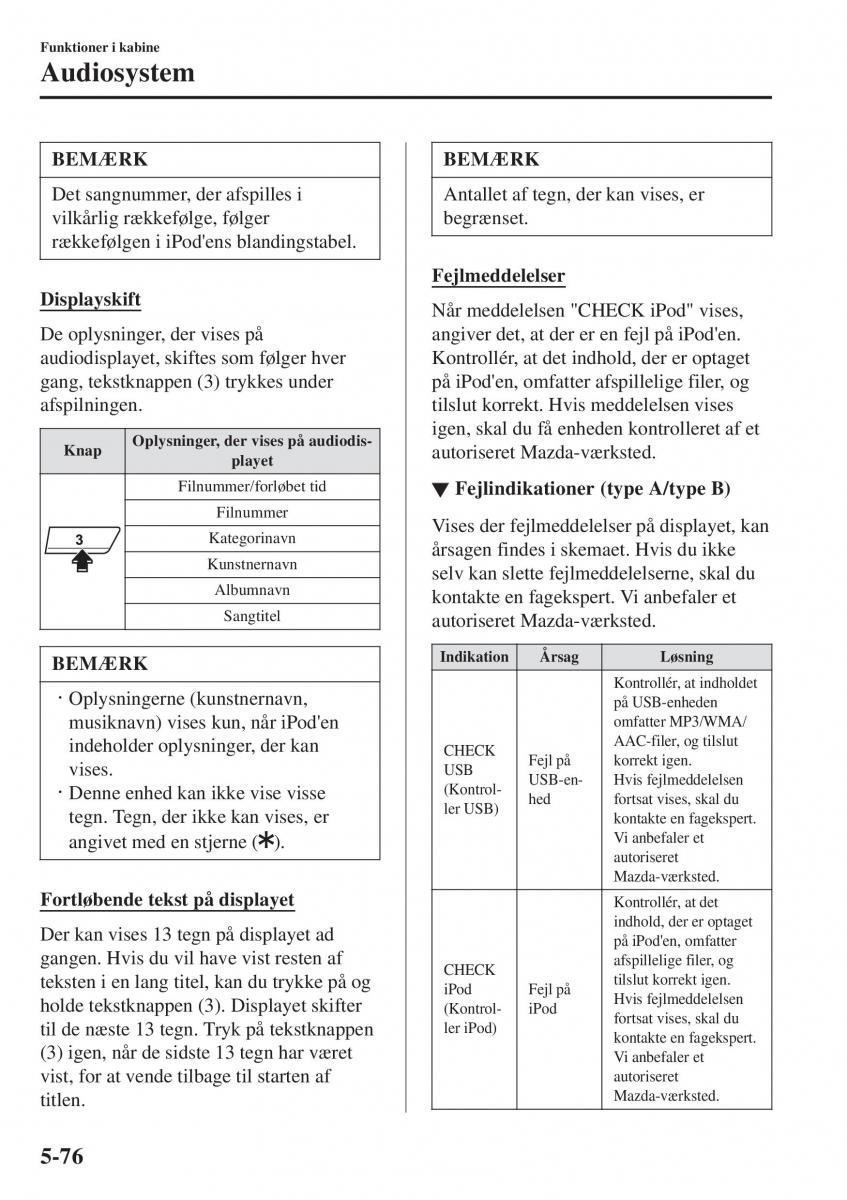 Mazda 2 Demio Bilens instruktionsbog / page 371