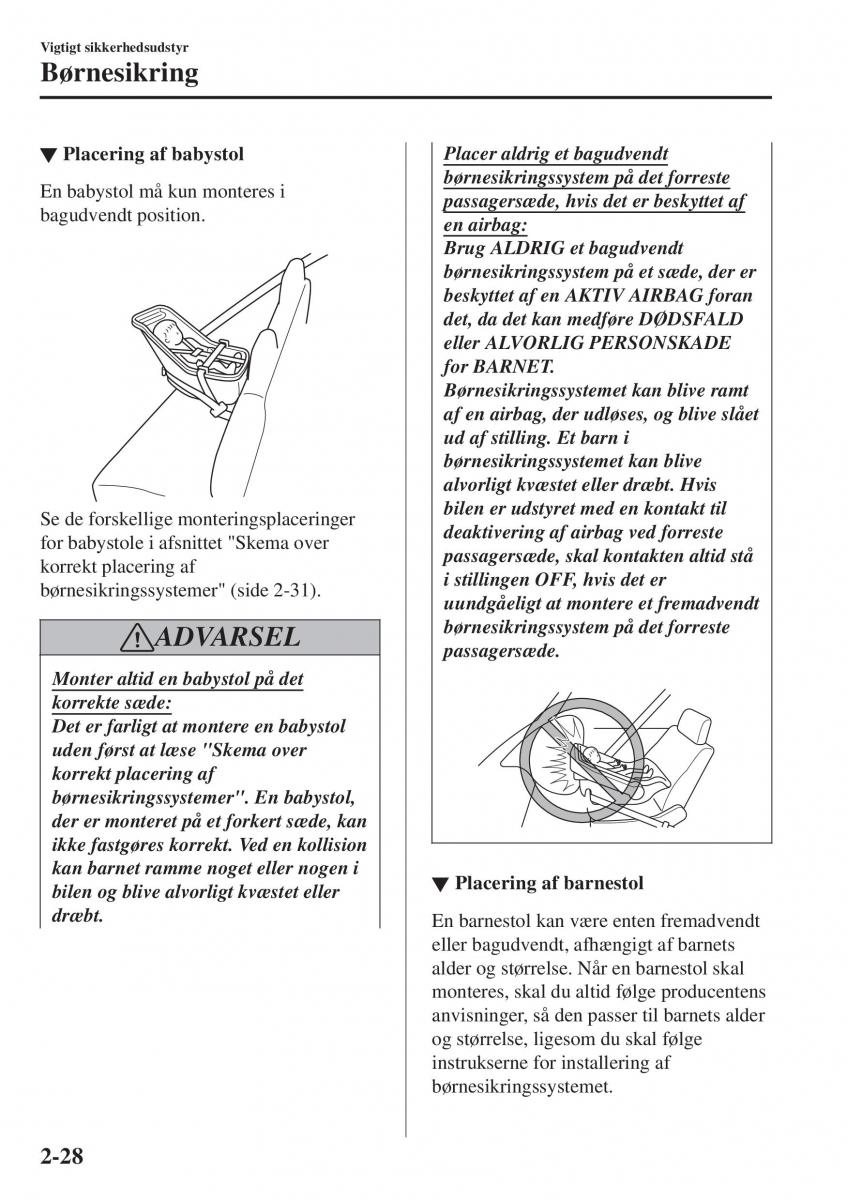 Mazda 2 Demio Bilens instruktionsbog / page 49