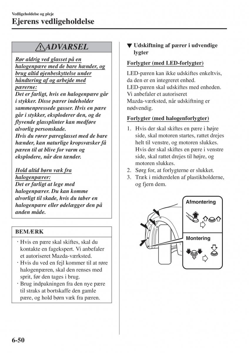 Mazda 2 Demio Bilens instruktionsbog / page 497