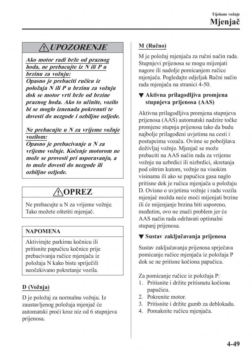 Mazda 2 Demio vlasnicko uputstvo / page 192