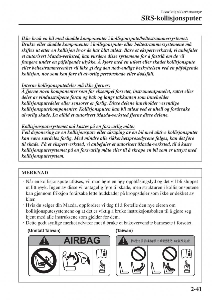 Mazda 2 Demio bruksanvisningen / page 62