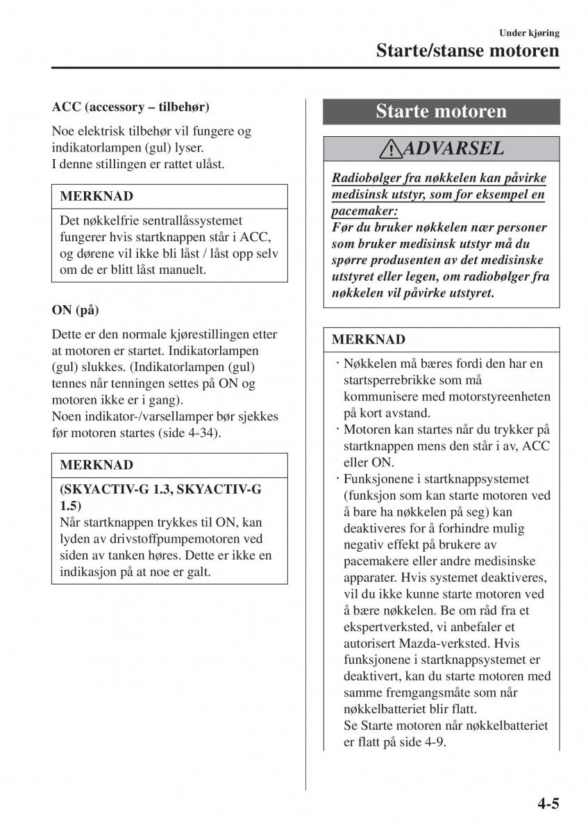 Mazda 2 Demio bruksanvisningen / page 142