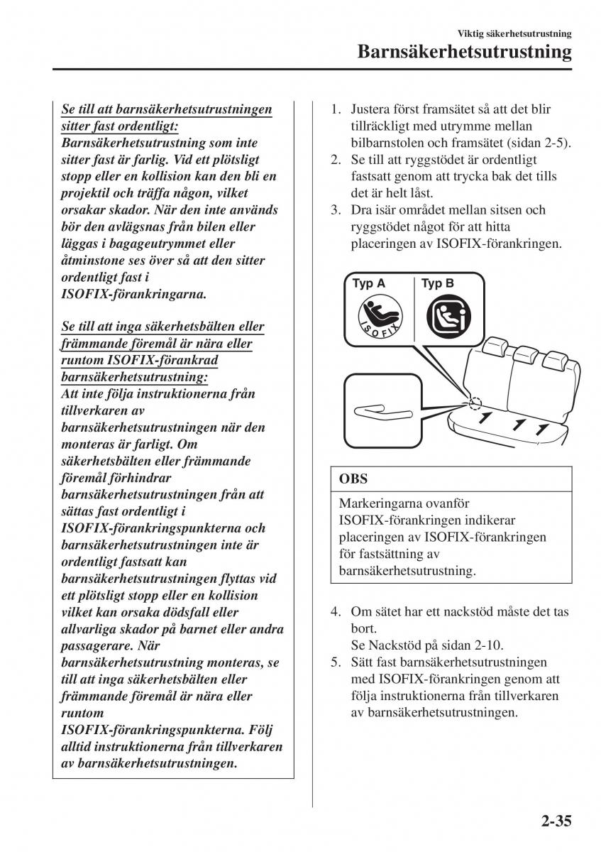 Mazda 2 Demio instruktionsbok / page 56