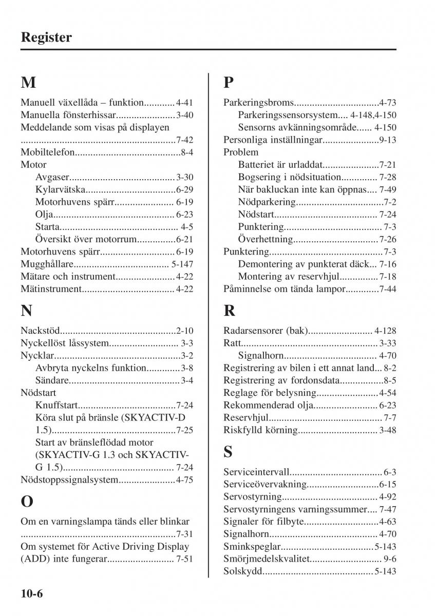 Mazda 2 Demio instruktionsbok / page 617