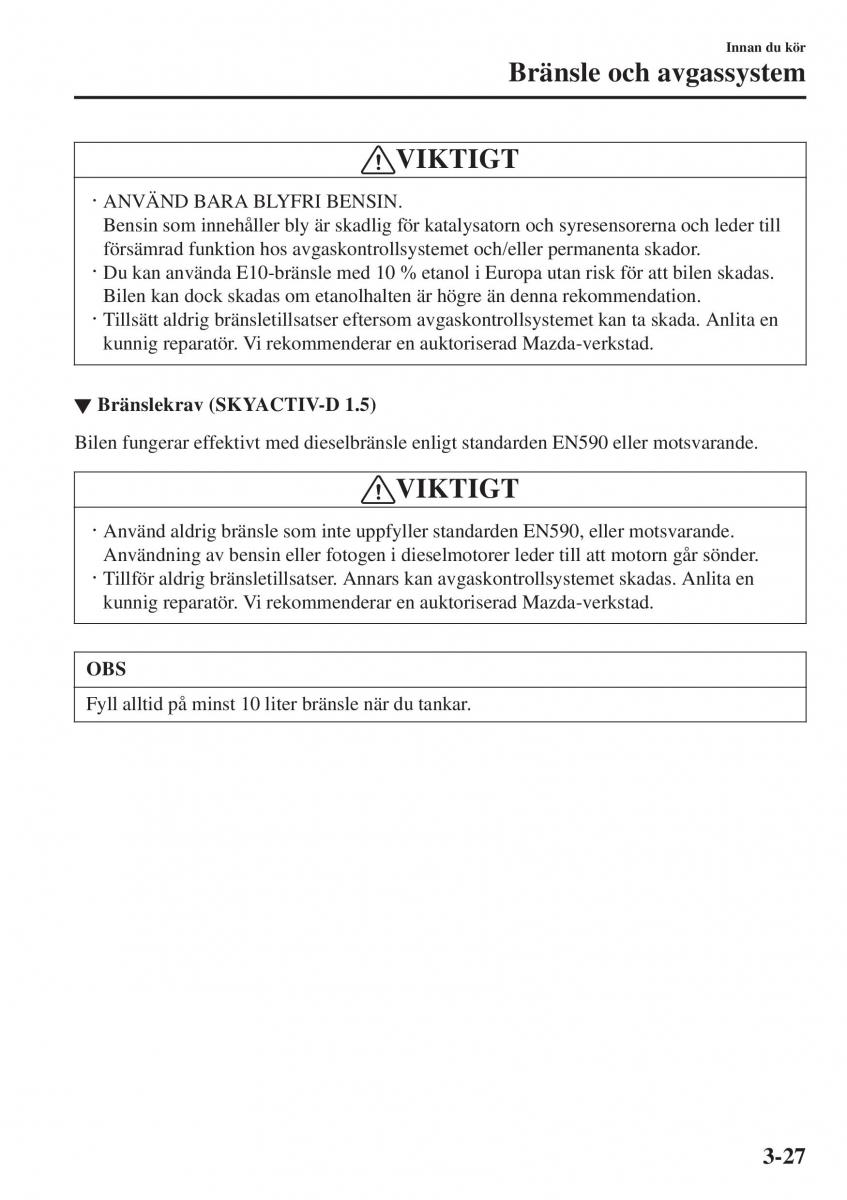 Mazda 2 Demio instruktionsbok / page 104