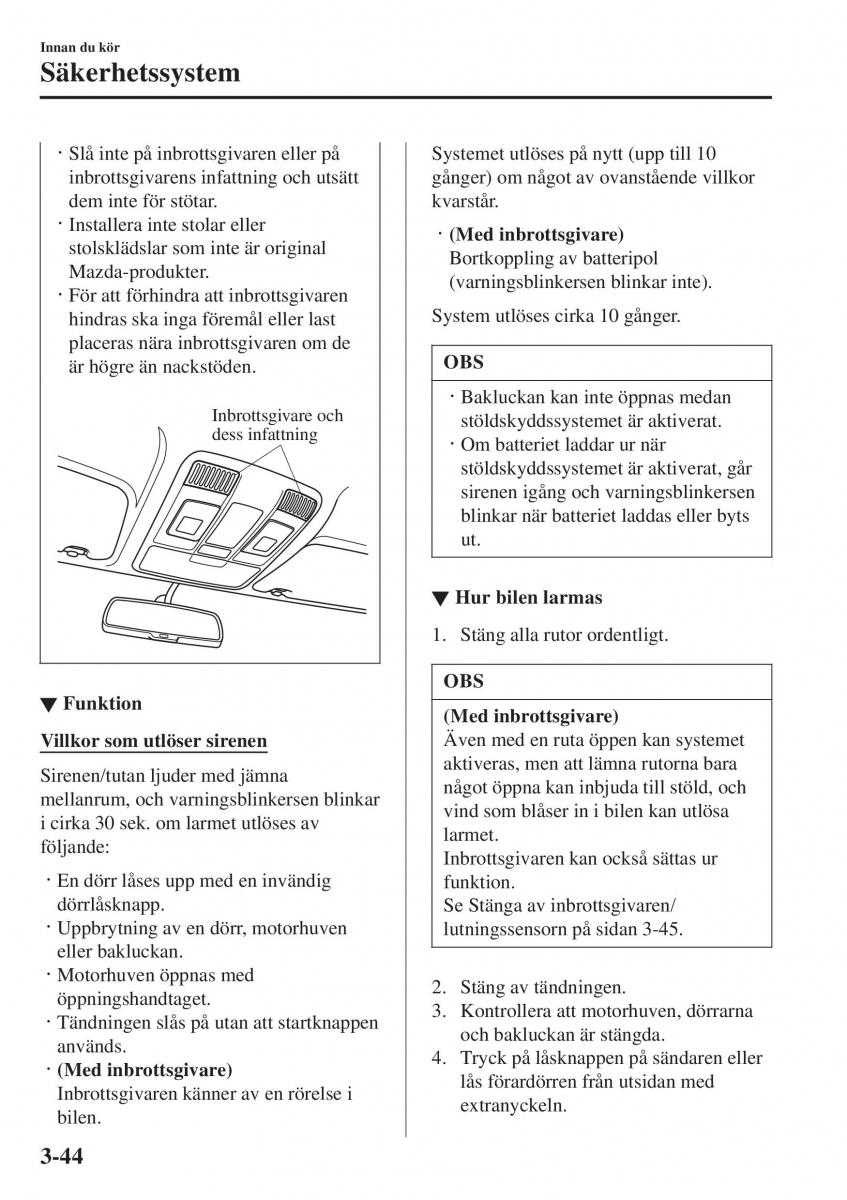 Mazda 2 Demio instruktionsbok / page 121