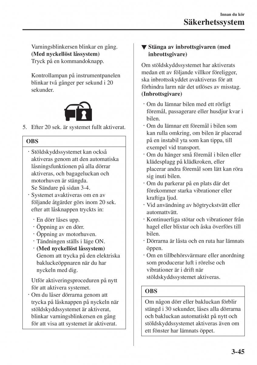 Mazda 2 Demio instruktionsbok / page 122