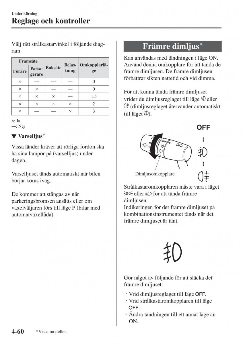 Mazda 2 Demio instruktionsbok / page 201