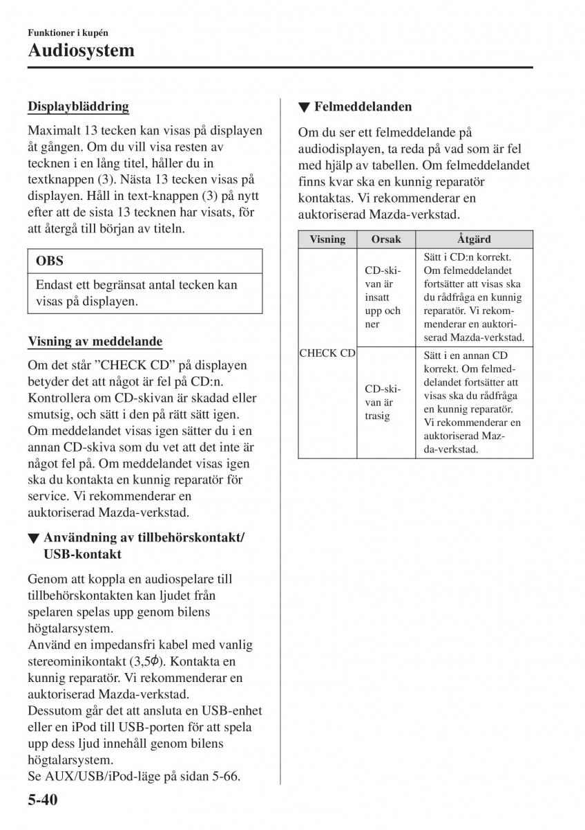 Mazda 2 Demio instruktionsbok / page 333