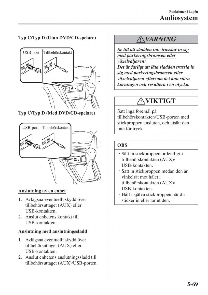 Mazda 2 Demio instruktionsbok / page 362