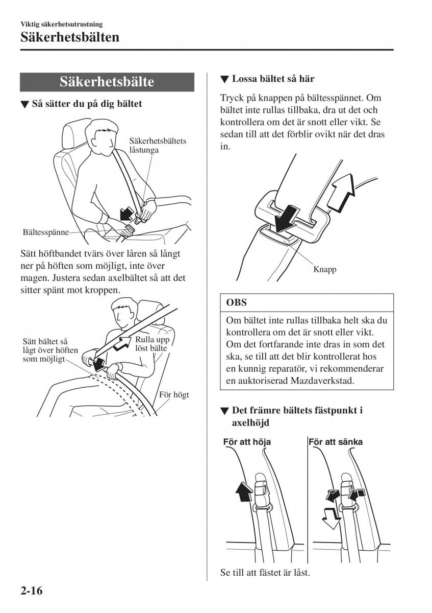 Mazda 2 Demio instruktionsbok / page 37