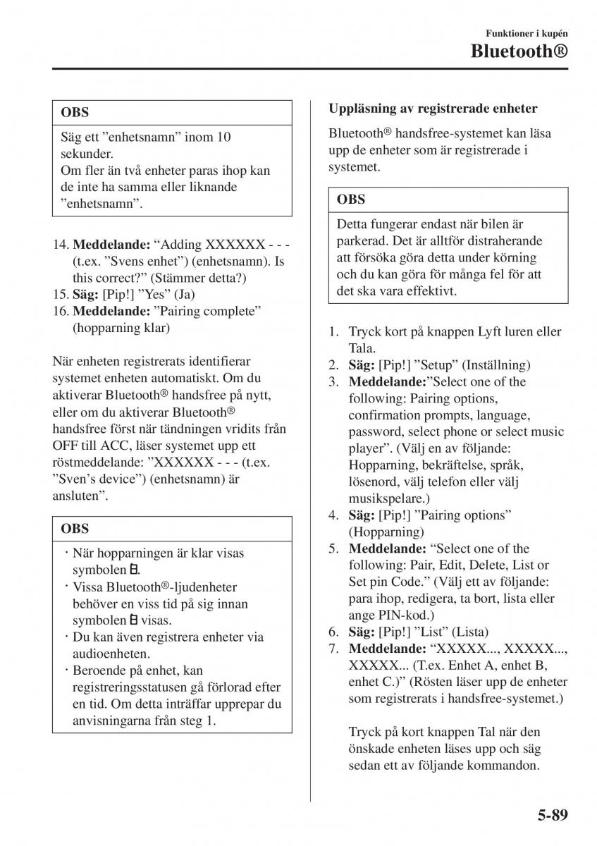 Mazda 2 Demio instruktionsbok / page 382