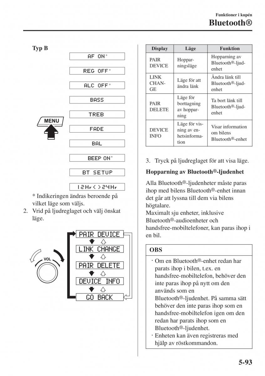 Mazda 2 Demio instruktionsbok / page 386