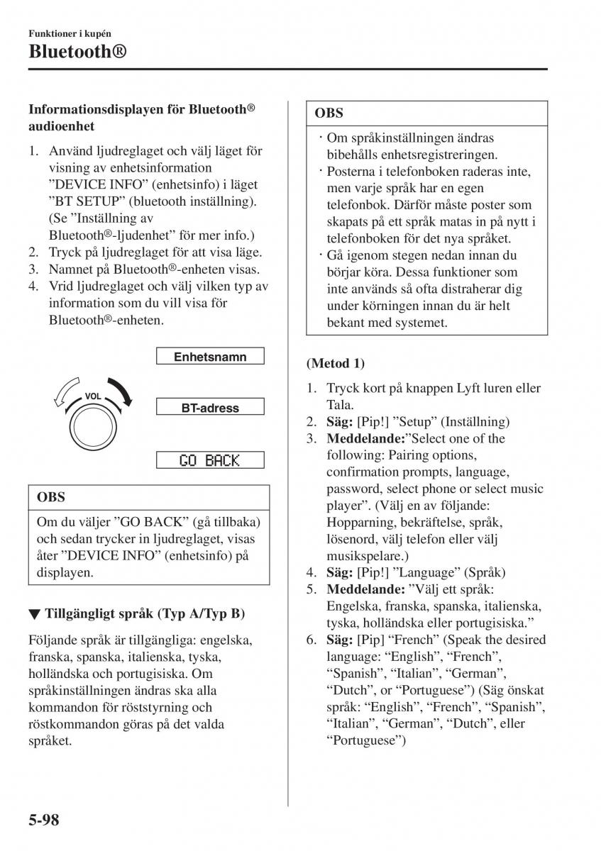 Mazda 2 Demio instruktionsbok / page 391