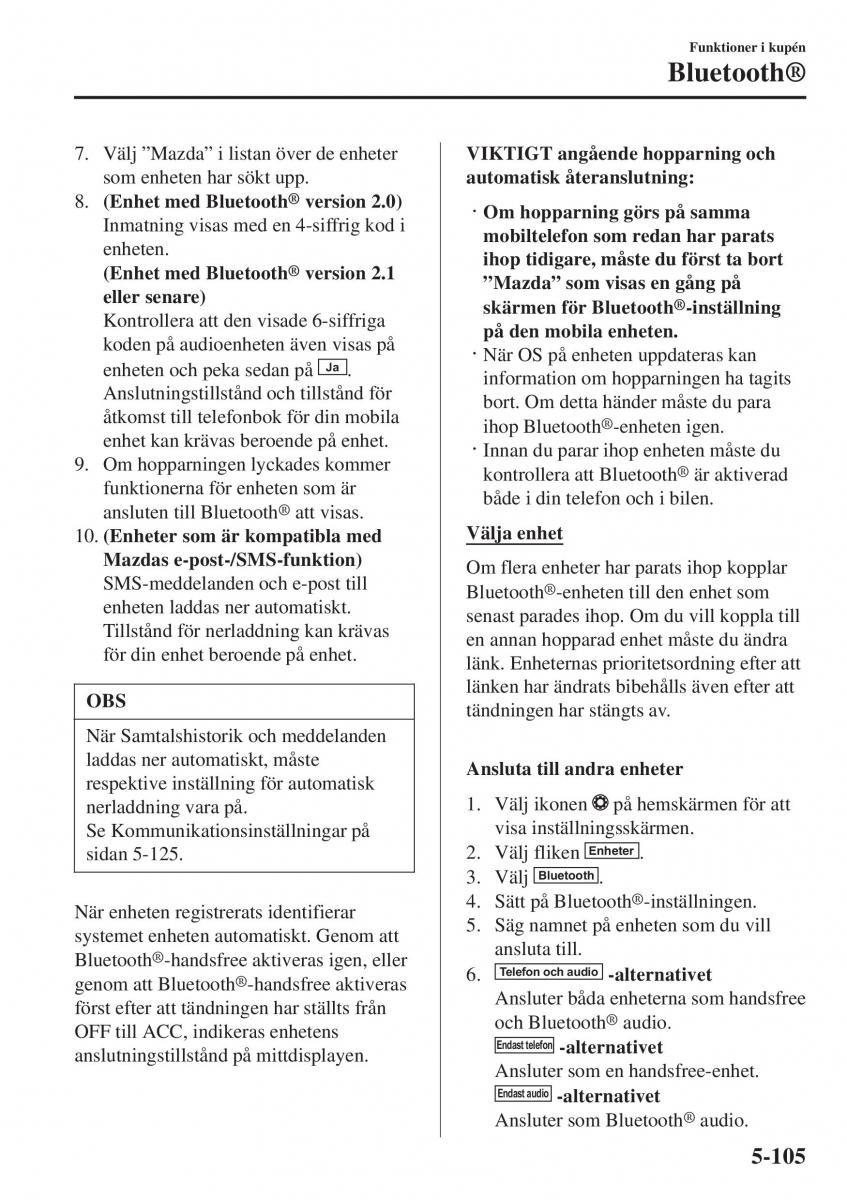 Mazda 2 Demio instruktionsbok / page 398