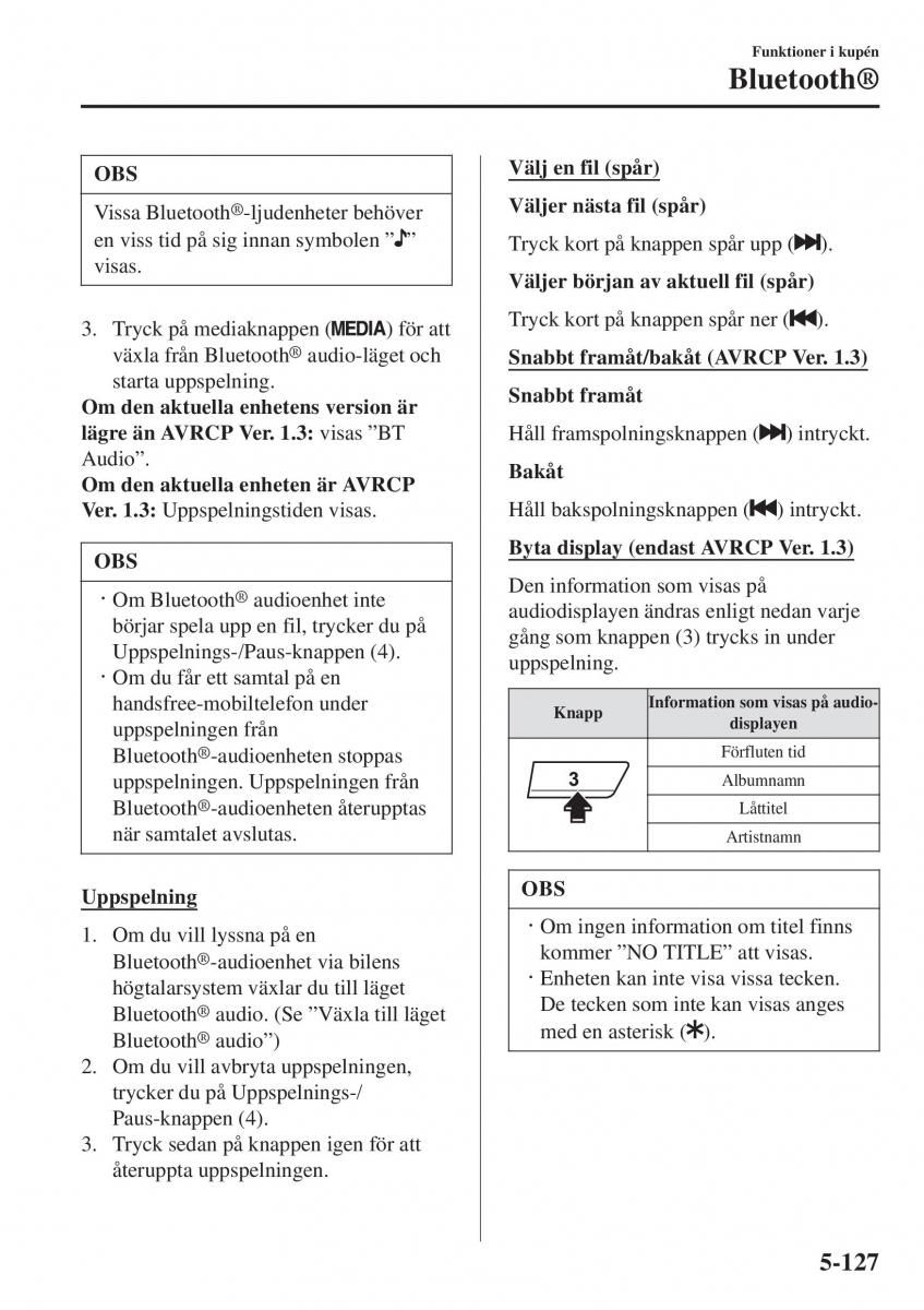 Mazda 2 Demio instruktionsbok / page 420