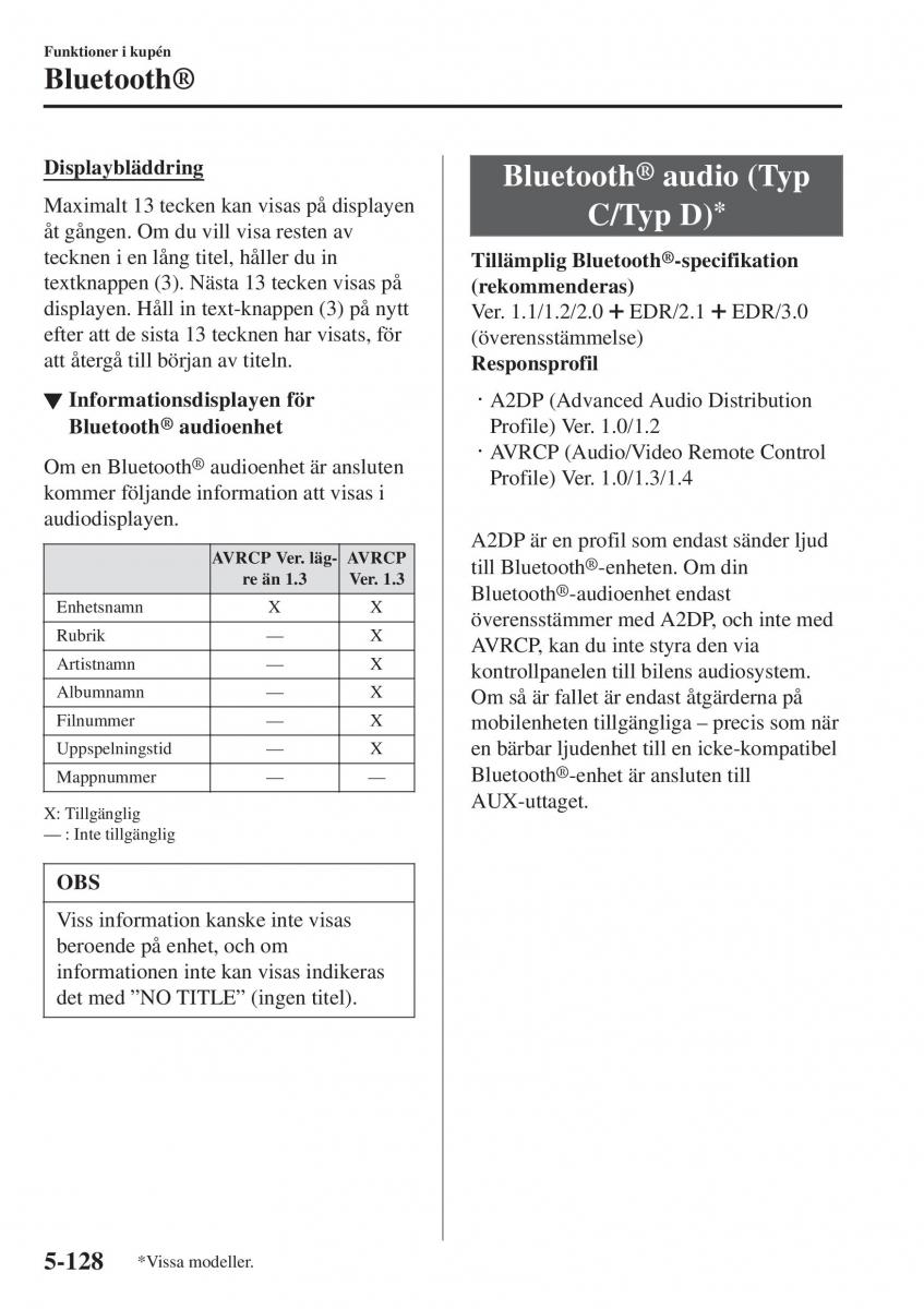 Mazda 2 Demio instruktionsbok / page 421