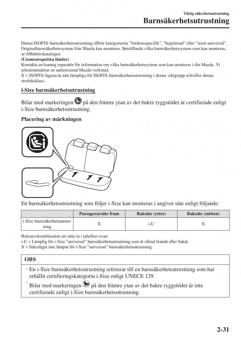 Mazda 2 Demio instruktionsbok / page 52