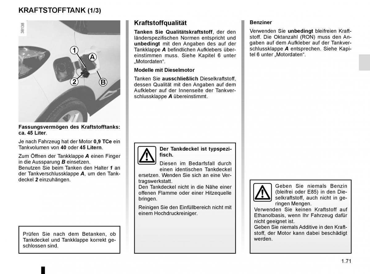 Renault Captur Handbuch / page 77