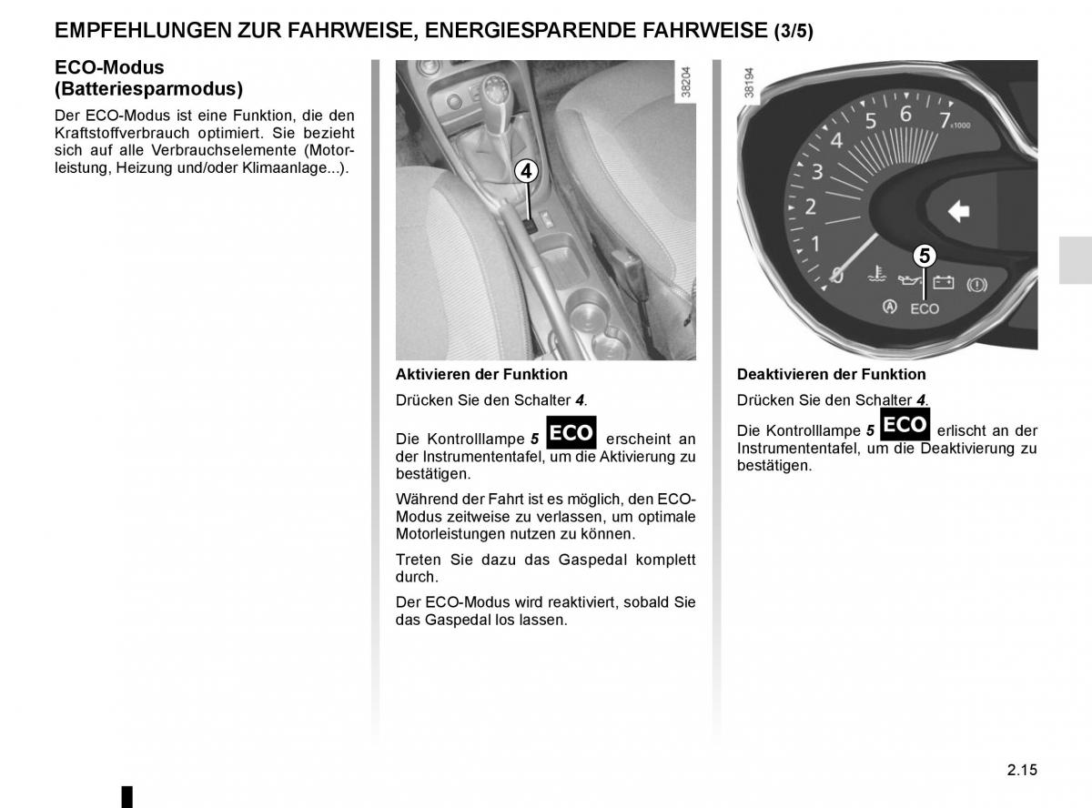 Renault Captur Handbuch / page 95