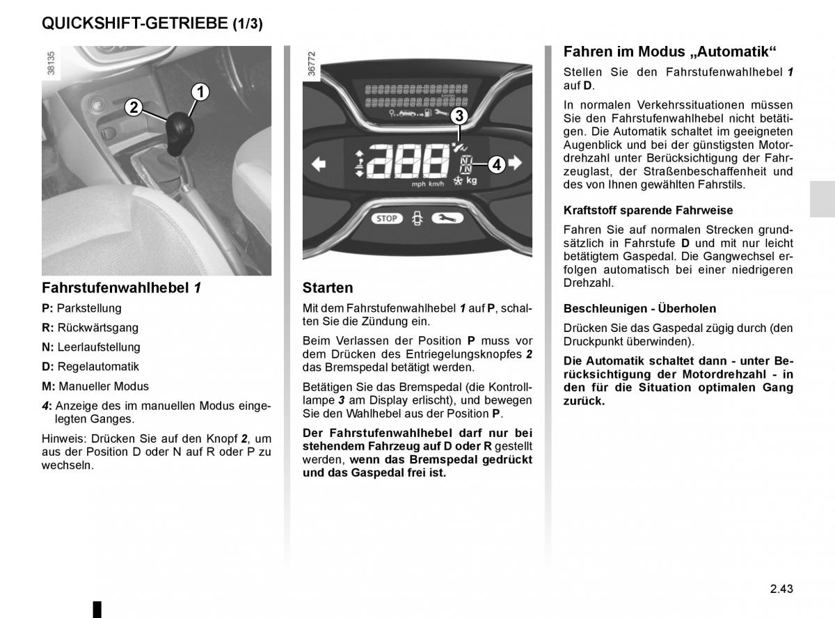 Renault Captur Handbuch / page 123