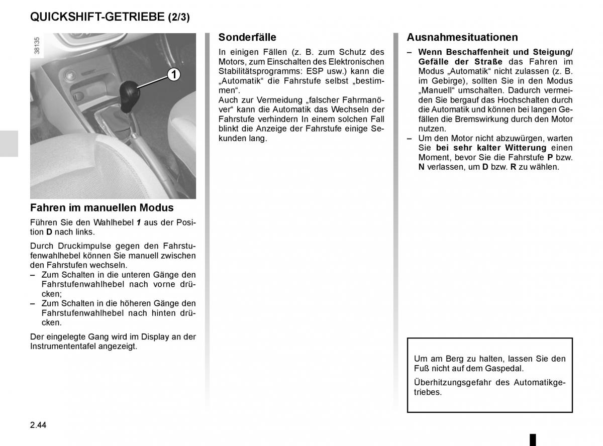 Renault Captur Handbuch / page 124