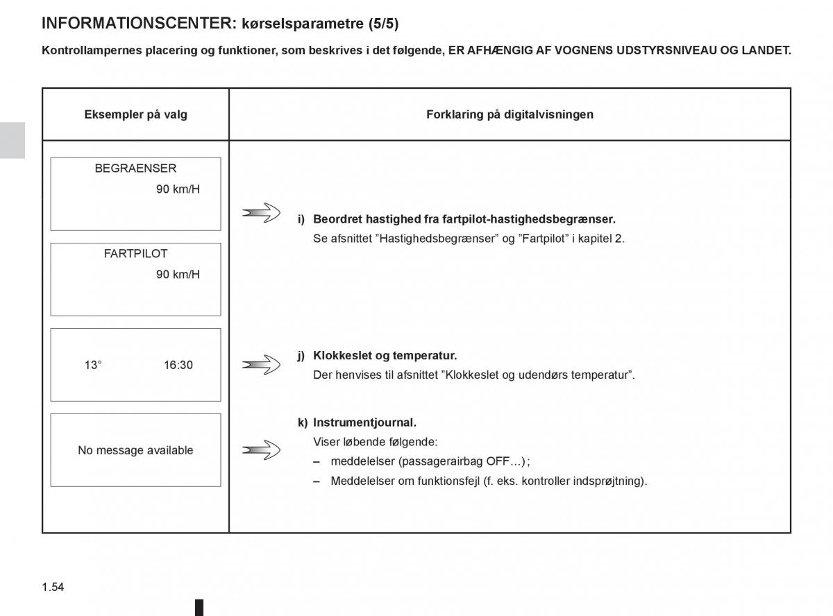 Renault Captur Bilens instruktionsbog / page 60