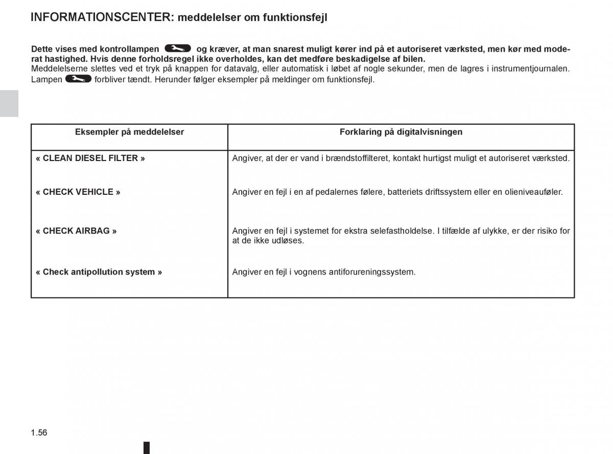 Renault Captur Bilens instruktionsbog / page 62