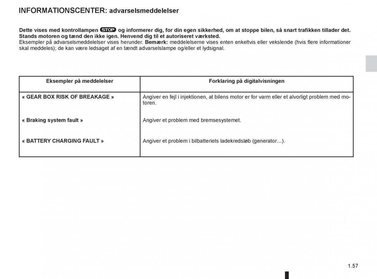 Renault Captur Bilens instruktionsbog / page 63