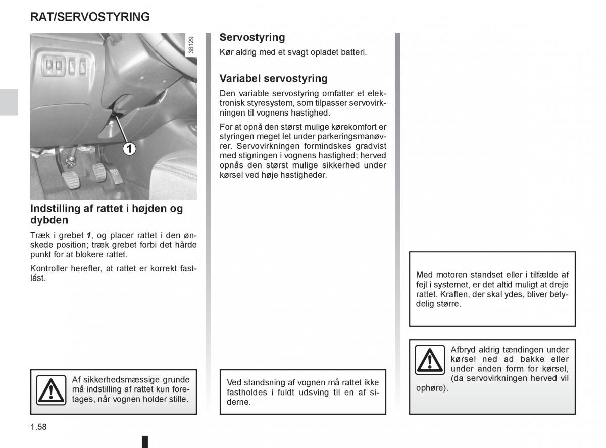 Renault Captur Bilens instruktionsbog / page 64