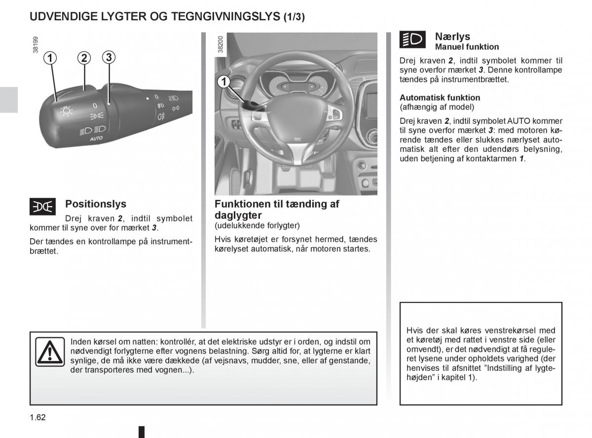 Renault Captur Bilens instruktionsbog / page 68