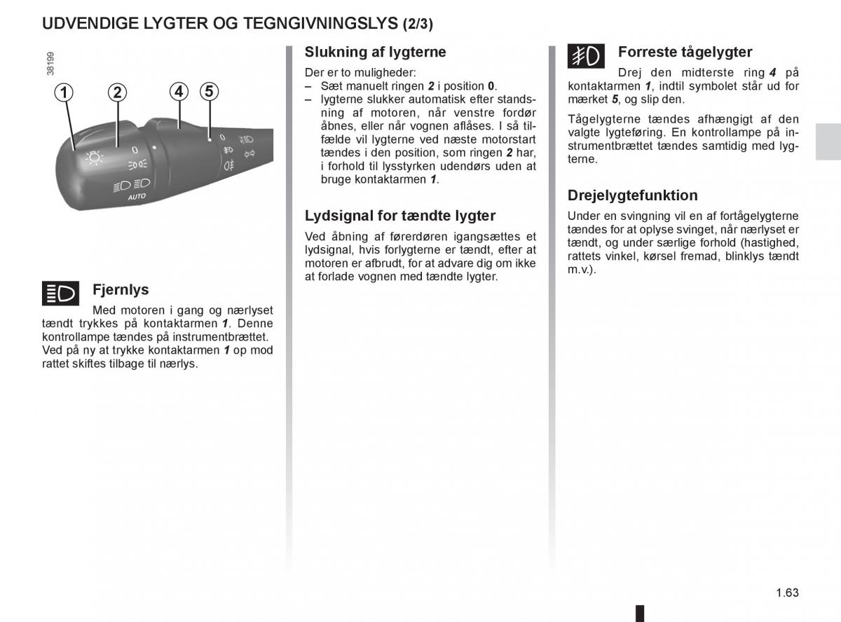 Renault Captur Bilens instruktionsbog / page 69