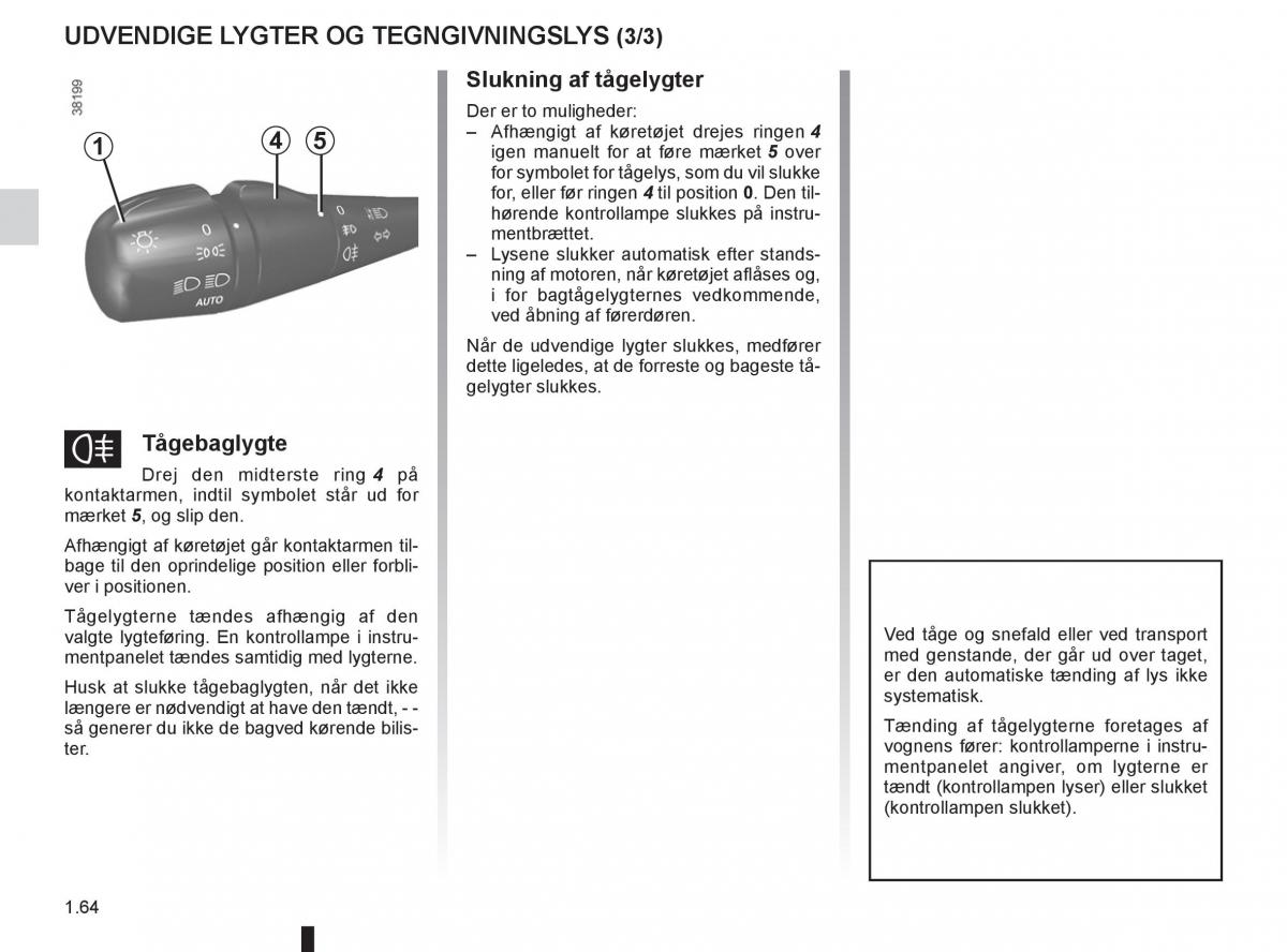 Renault Captur Bilens instruktionsbog / page 70